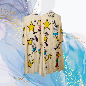 Vestido camisero Happy Dogs raso