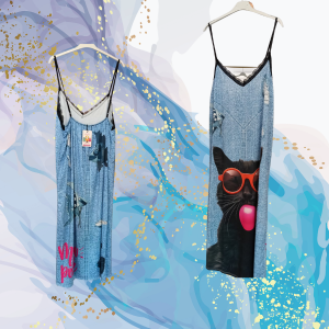Vestido lencero Gato Jeans Largo Midi
