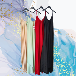 Vestido satinado liso